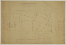 216858 Plattegrond en opstanden van het gebouwencomplex van de nieuwe cementfabriek met cementmolen van J.H. ...